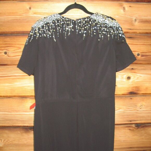 NWT Mac Duggal 55704 SEQUINED EMBELLISHED SHOULDER EVENING GOWN Black 12 - Picture 12 of 16